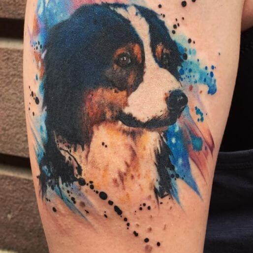 dog tattoo colour
