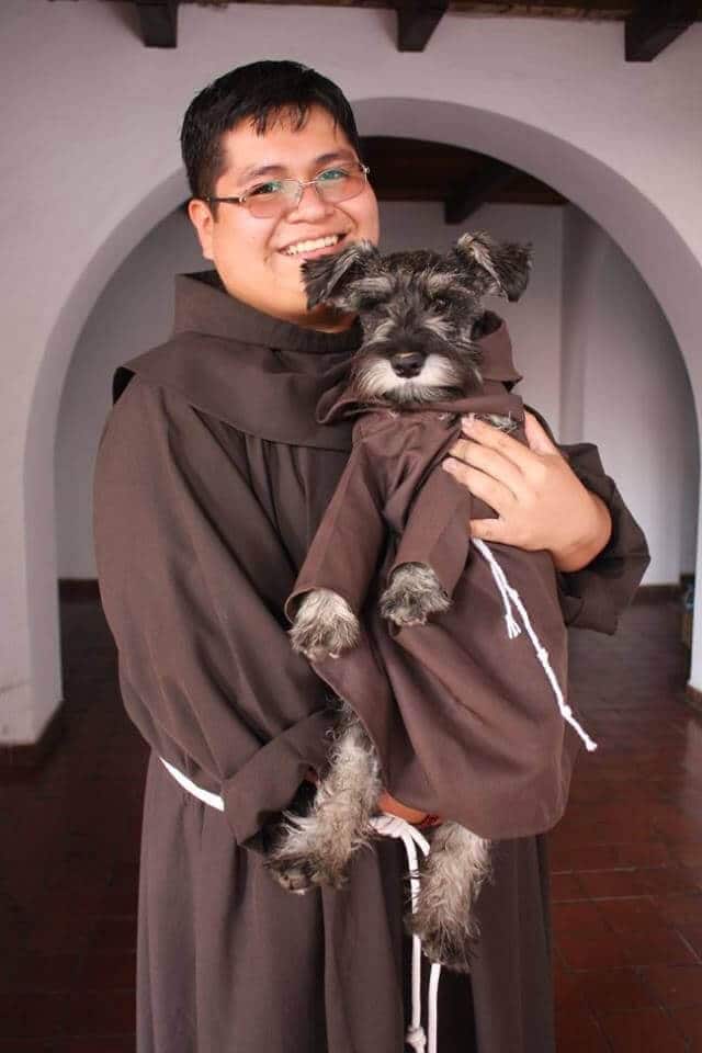 Stray dog adopted by monastery 