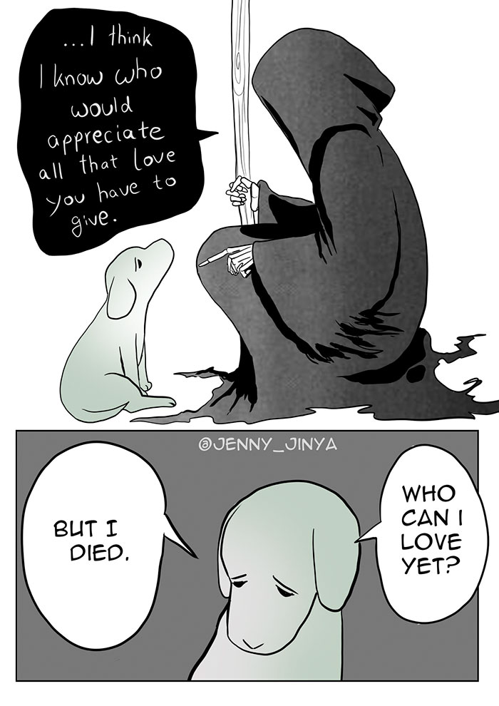emotional comic dog death