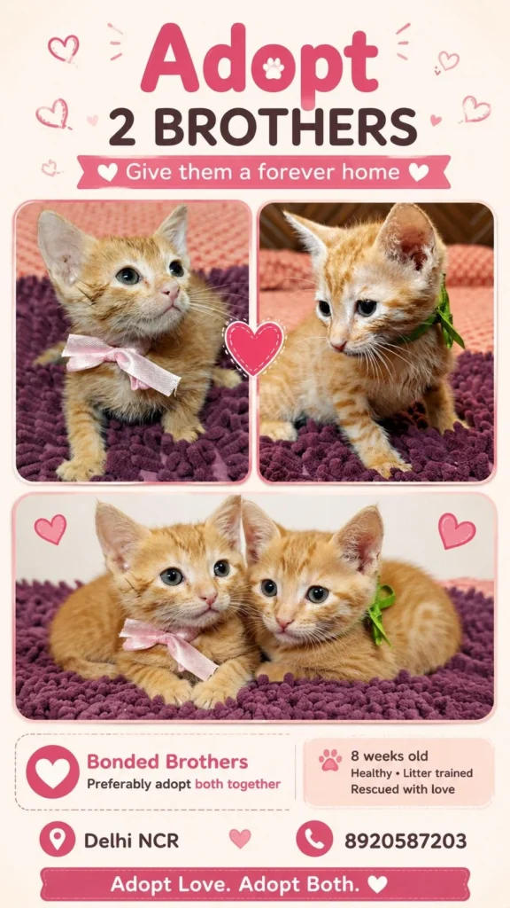 Adoption request for orphaned kittens found in a community park - kitten in Delhi NCR