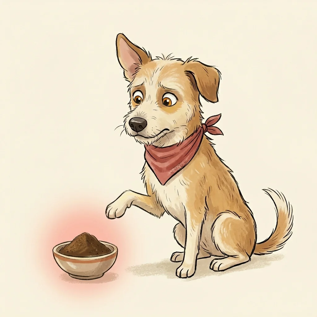 Can dogs eat garam masala? A Dog with Blog illustration of a dog turning away from a bowl of garam masala.