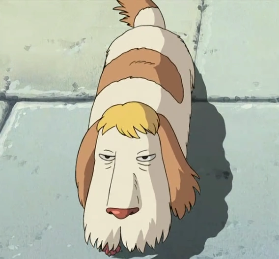 Heen, the sleepy dog from Studio Ghibli’s Howl’s Moving Castle — a famous anime dog
