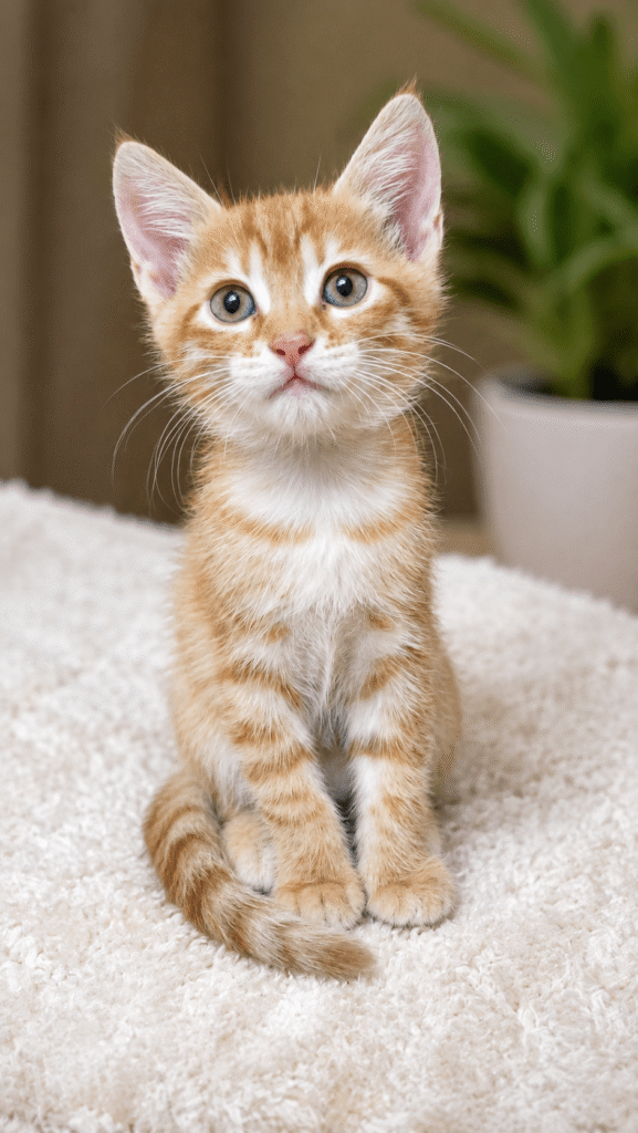 Semi-Persian orange kitten up for adoption in Hyderabad