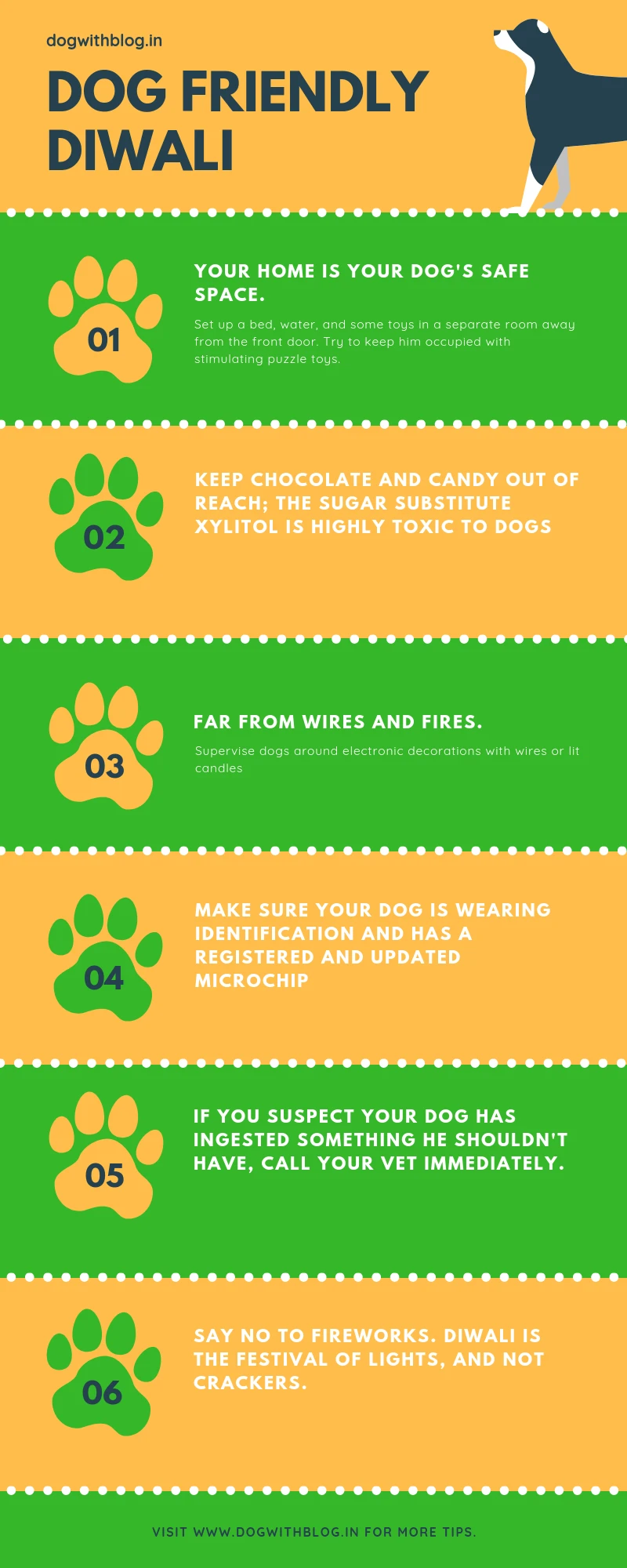 Infographic: 10 dog-friendly ways to keep pets and strays safe on Diwali