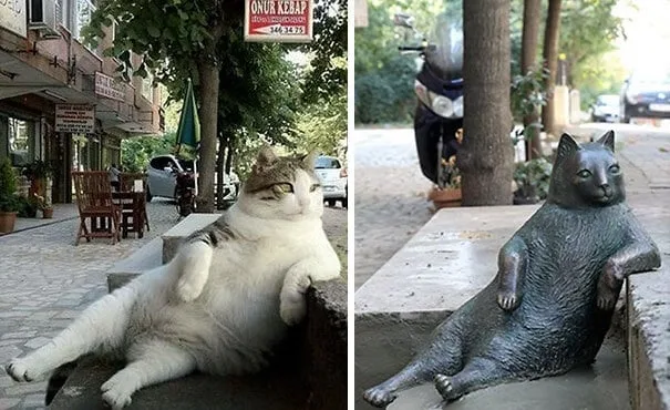 Cat honored with her own statue