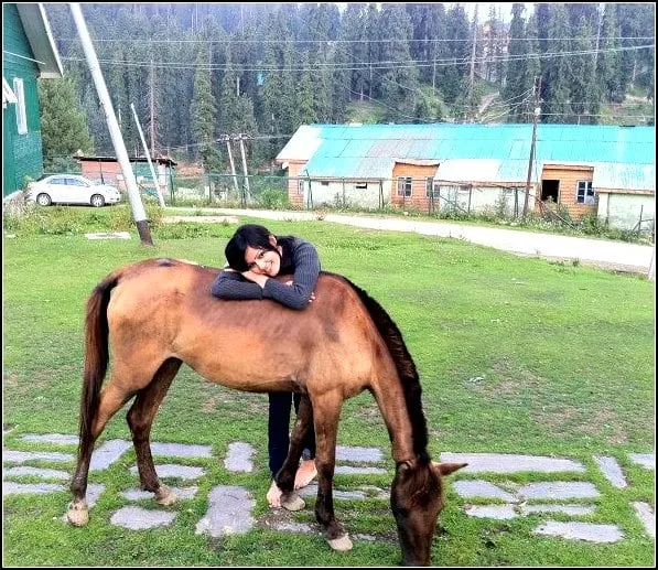 Girl horse best friends