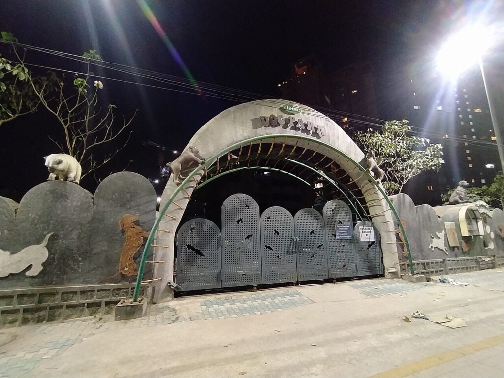 Entrance of the GHMC Dog Park in Gachibowli, one of the few public dog parks in India