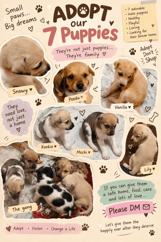 Seven Indian Indie Puppies Born at a Family Home Need Forever Homes, adoptable dog in Jalandhar